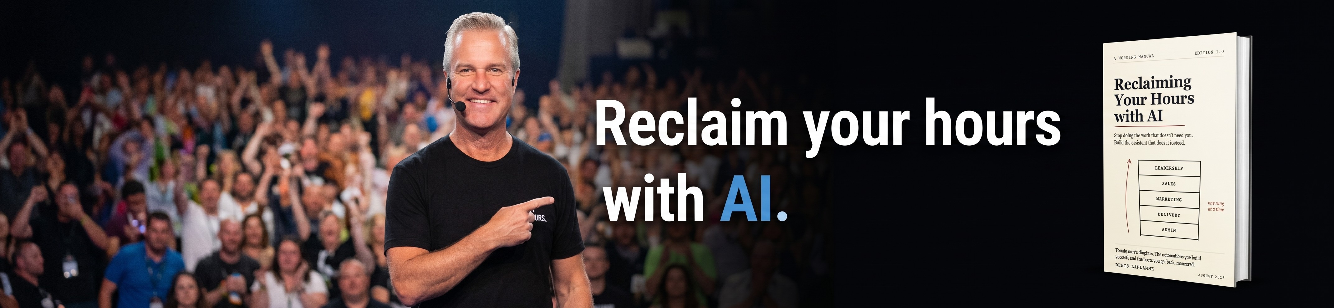 Reclaim your hours with AI, beside the cover of the book Reclaiming Your Hours with AI